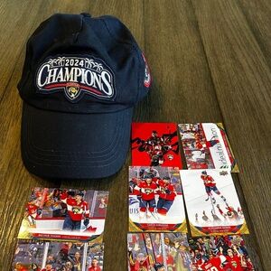 Florida Panthers 2024 Champions Cap + Player Trading Card Set – Limited Edition!